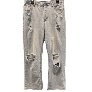 SONG 90s Boyfriend Distressed Straight Leg Jeans